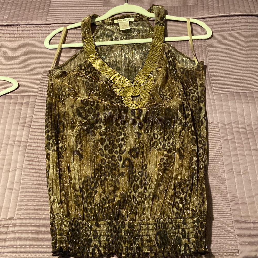 Animal print sheer tank